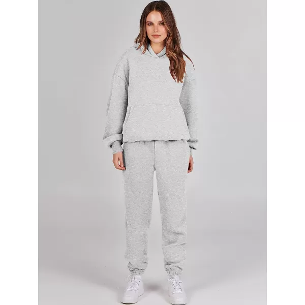 imageANRABESS Women 2 Piece Outfits Hoodie Sweatshirt Tracksuit amp Oversized Jogger Sweatpants Y2K Sweatsuit SetLight Gray