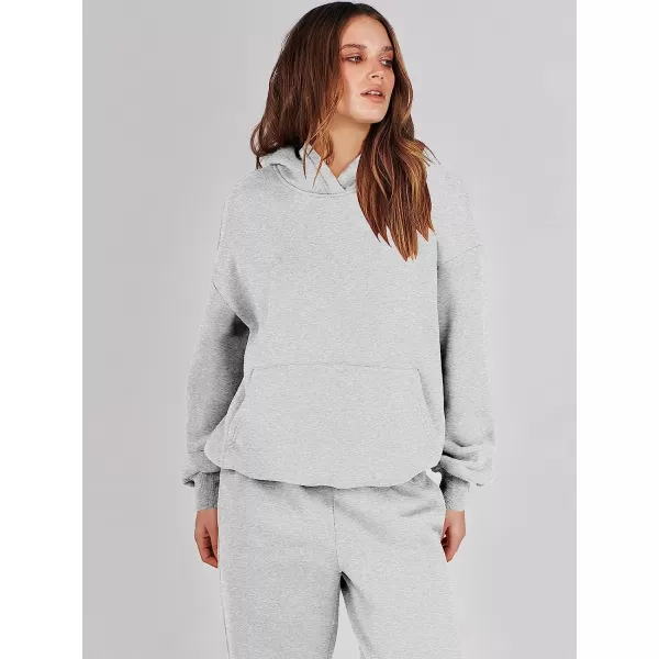 imageANRABESS Women 2 Piece Outfits Hoodie Sweatshirt Tracksuit amp Oversized Jogger Sweatpants Y2K Sweatsuit SetLight Gray