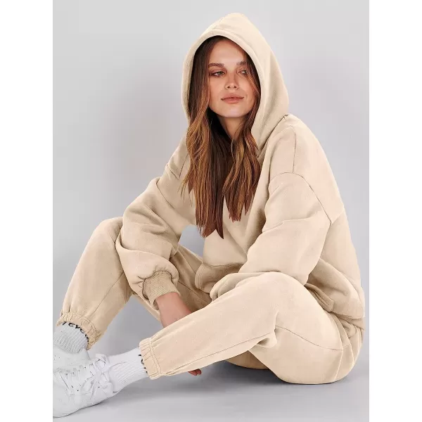 imageANRABESS Women 2 Piece Outfits Hoodie Sweatshirt Tracksuit amp Oversized Jogger Sweatpants Y2K Sweatsuit SetLight Yellow