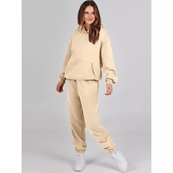 imageANRABESS Women 2 Piece Outfits Hoodie Sweatshirt Tracksuit amp Oversized Jogger Sweatpants Y2K Sweatsuit SetLight Yellow