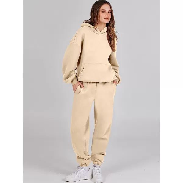 imageANRABESS Women 2 Piece Outfits Hoodie Sweatshirt Tracksuit amp Oversized Jogger Sweatpants Y2K Sweatsuit SetLight Yellow