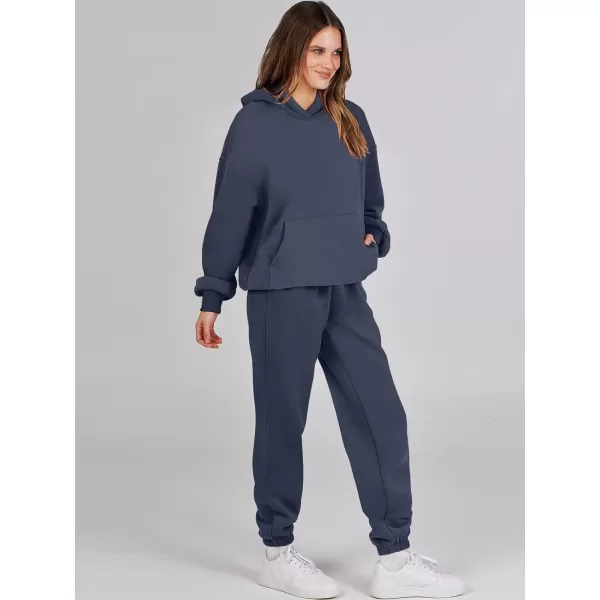 imageANRABESS Women 2 Piece Outfits Hoodie Sweatshirt Tracksuit amp Oversized Jogger Sweatpants Y2K Sweatsuit SetNavy Blue