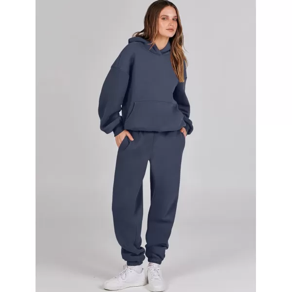 imageANRABESS Women 2 Piece Outfits Hoodie Sweatshirt Tracksuit amp Oversized Jogger Sweatpants Y2K Sweatsuit SetNavy Blue