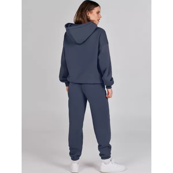 imageANRABESS Women 2 Piece Outfits Hoodie Sweatshirt Tracksuit amp Oversized Jogger Sweatpants Y2K Sweatsuit SetNavy Blue