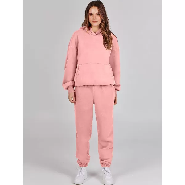 imageANRABESS Women 2 Piece Outfits Hoodie Sweatshirt Tracksuit amp Oversized Jogger Sweatpants Y2K Sweatsuit SetPink