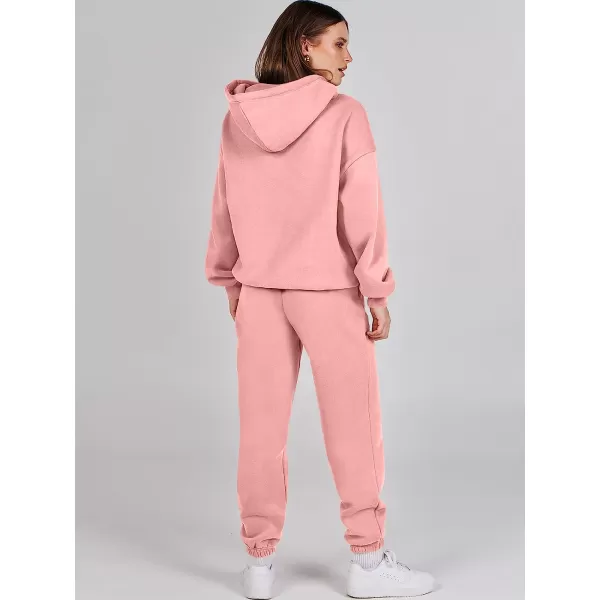 imageANRABESS Women 2 Piece Outfits Hoodie Sweatshirt Tracksuit amp Oversized Jogger Sweatpants Y2K Sweatsuit SetPink
