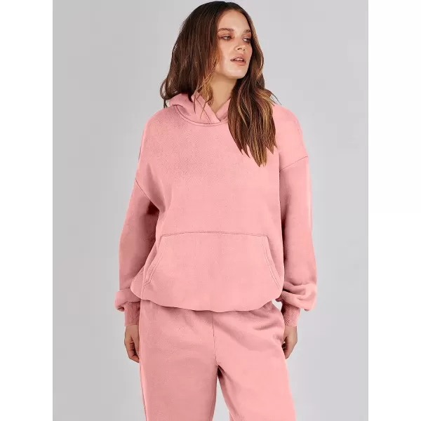 imageANRABESS Women 2 Piece Outfits Hoodie Sweatshirt Tracksuit amp Oversized Jogger Sweatpants Y2K Sweatsuit SetPink