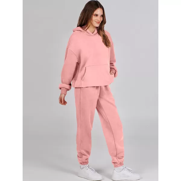 imageANRABESS Women 2 Piece Outfits Hoodie Sweatshirt Tracksuit amp Oversized Jogger Sweatpants Y2K Sweatsuit SetPink