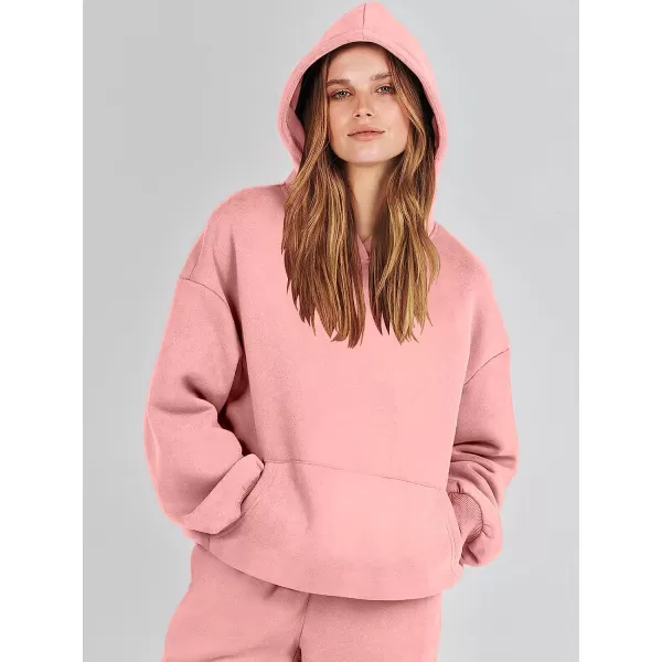 imageANRABESS Women 2 Piece Outfits Hoodie Sweatshirt Tracksuit amp Oversized Jogger Sweatpants Y2K Sweatsuit SetPink