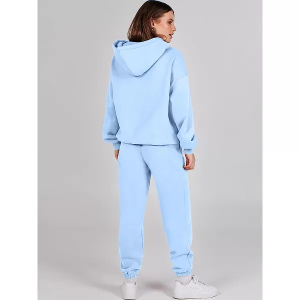 imageANRABESS Women 2 Piece Outfits Hoodie Sweatshirt Tracksuit amp Oversized Jogger Sweatpants Y2K Sweatsuit SetSky