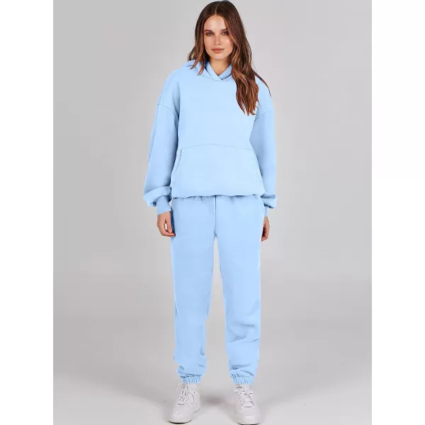 imageANRABESS Women 2 Piece Outfits Hoodie Sweatshirt Tracksuit amp Oversized Jogger Sweatpants Y2K Sweatsuit SetSky