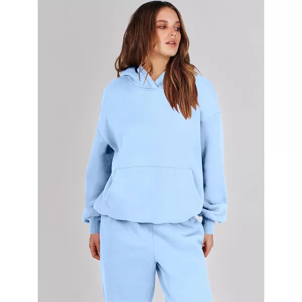 imageANRABESS Women 2 Piece Outfits Hoodie Sweatshirt Tracksuit amp Oversized Jogger Sweatpants Y2K Sweatsuit SetSky