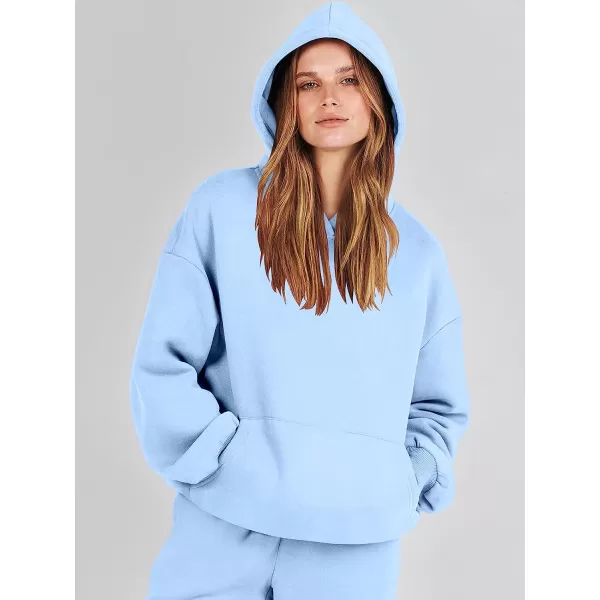 imageANRABESS Women 2 Piece Outfits Hoodie Sweatshirt Tracksuit amp Oversized Jogger Sweatpants Y2K Sweatsuit SetSky