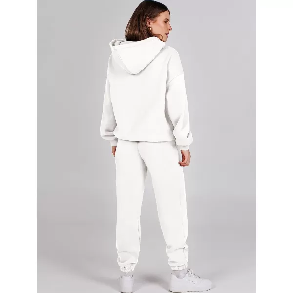 imageANRABESS Women 2 Piece Outfits Hoodie Sweatshirt Tracksuit amp Oversized Jogger Sweatpants Y2K Sweatsuit SetWhite