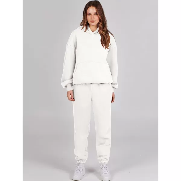 imageANRABESS Women 2 Piece Outfits Hoodie Sweatshirt Tracksuit amp Oversized Jogger Sweatpants Y2K Sweatsuit SetWhite