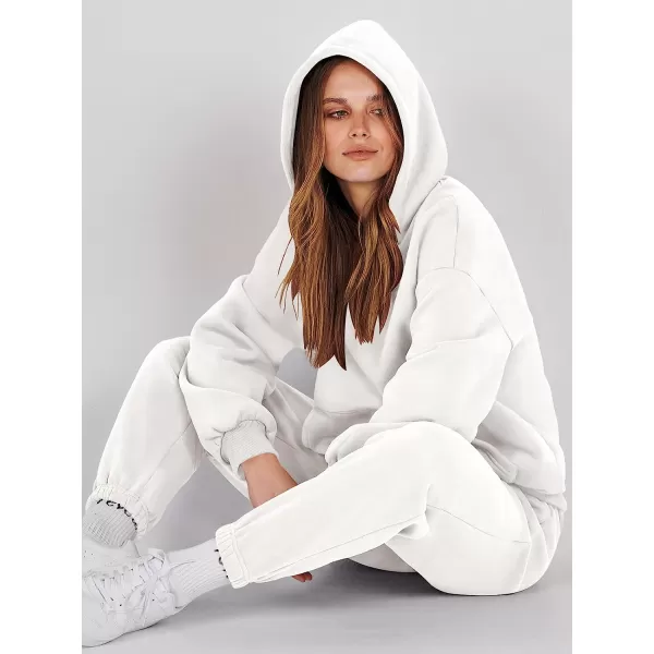 imageANRABESS Women 2 Piece Outfits Hoodie Sweatshirt Tracksuit amp Oversized Jogger Sweatpants Y2K Sweatsuit SetWhite