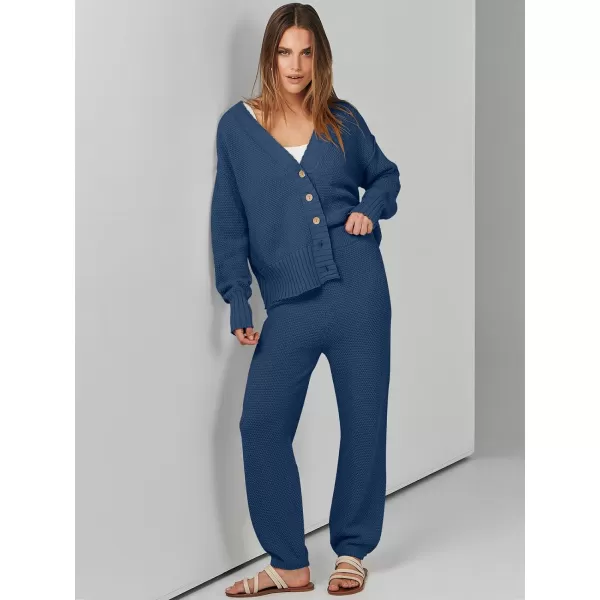imageANRABESS Women 2 Piece Outfits Long Sleeve Cardigan Sweater Sets Casual Lounge Matching Clothes SetDusty Blue
