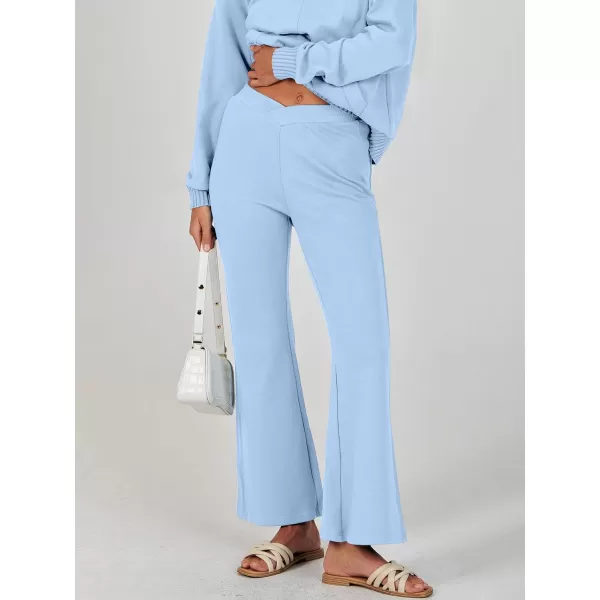 imageANRABESS Women 2 Piece Outfits Lounge Set Long Sleeve Sweatshirt With Pocket Wide Leg Pants matching Sets TracksuitBlue