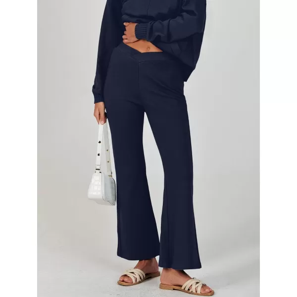 imageANRABESS Women 2 Piece Outfits Lounge Set Long Sleeve Sweatshirt With Pocket Wide Leg Pants matching Sets TracksuitNavy Blue