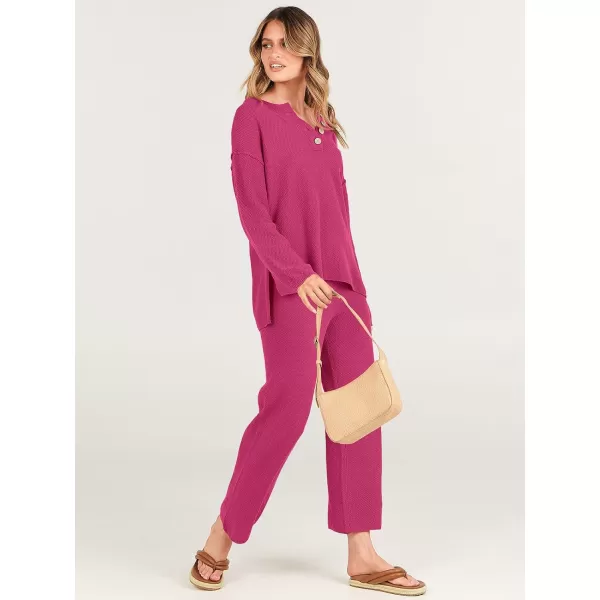 imageANRABESS Women 2 Piece Outfits Oversized Knit Loungewear Loose Slouchy Sweater Set 2023 Fall Trendy Matching Lounge SetsPeach