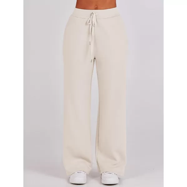 imageANRABESS Women 2 Piece Outfits Sweatsuit Set 2023 Fall Oversized Half Zip Sweatshirt Wide Leg Sweatpant Lounge Set TracksuitApricot