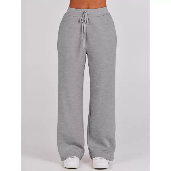 imageANRABESS Women 2 Piece Outfits Sweatsuit Set 2023 Fall Oversized Half Zip Sweatshirt Wide Leg Sweatpant Lounge Set TracksuitGrey