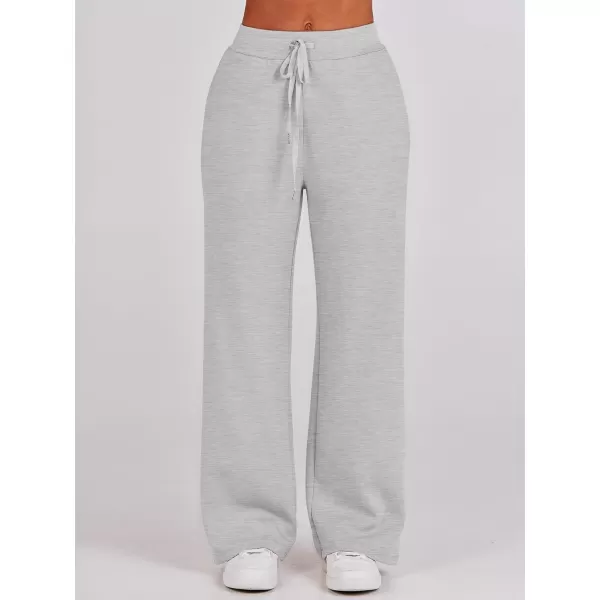 imageANRABESS Women 2 Piece Outfits Sweatsuit Set 2023 Fall Oversized Half Zip Sweatshirt Wide Leg Sweatpant Lounge Set TracksuitLight Grey