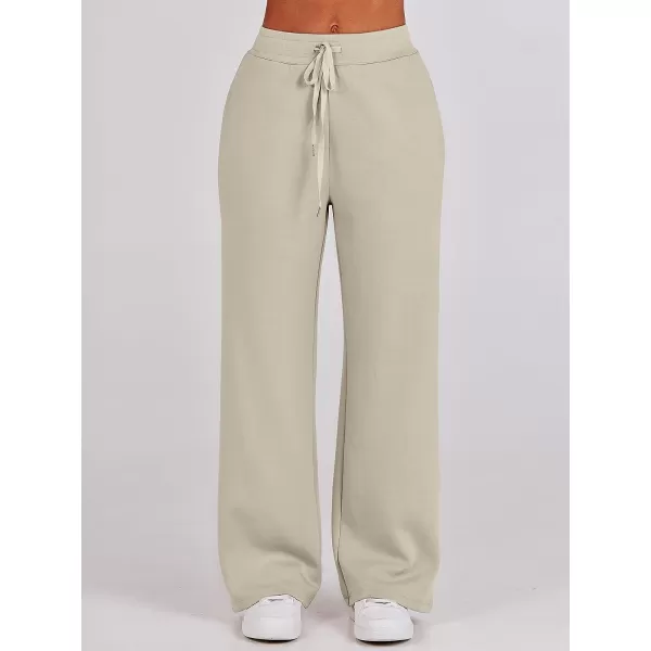 imageANRABESS Women 2 Piece Outfits Sweatsuit Set 2023 Fall Oversized Half Zip Sweatshirt Wide Leg Sweatpant Lounge Set TracksuitLight Khaki