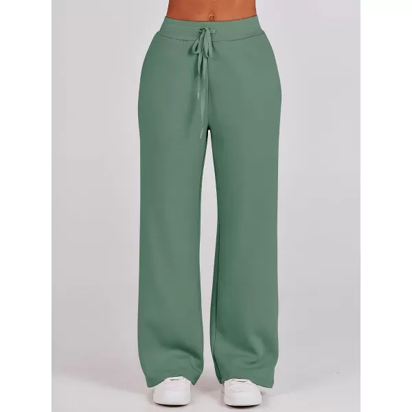 imageANRABESS Women 2 Piece Outfits Sweatsuit Set 2023 Fall Oversized Half Zip Sweatshirt Wide Leg Sweatpant Lounge Set TracksuitPea Green