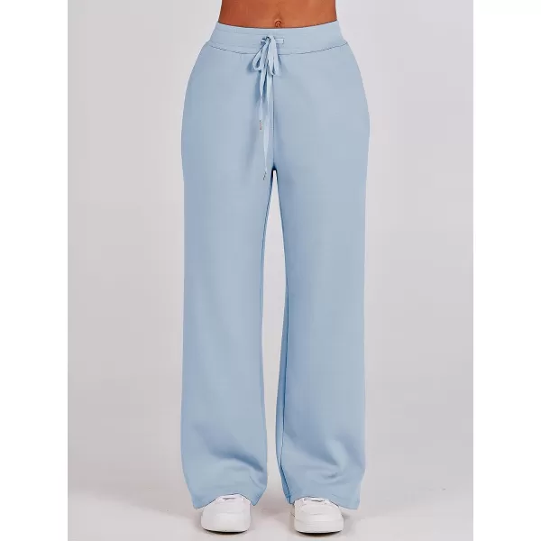 imageANRABESS Women 2 Piece Outfits Sweatsuit Set 2023 Fall Oversized Half Zip Sweatshirt Wide Leg Sweatpant Lounge Set TracksuitSky