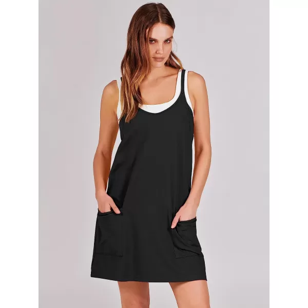 imageANRABESS Women 2023 Summer Sleeveless Mini Dress Casual Short Sundress Workout Tennis Athletic OnesieBlack