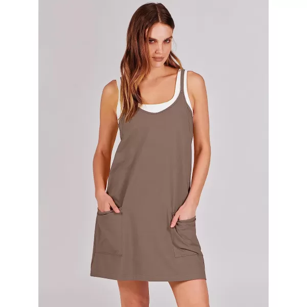 imageANRABESS Women 2023 Summer Sleeveless Mini Dress Casual Short Sundress Workout Tennis Athletic OnesieCoffee
