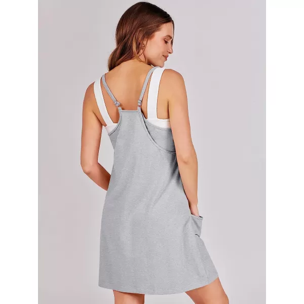 imageANRABESS Women 2023 Summer Sleeveless Mini Dress Casual Short Sundress Workout Tennis Athletic OnesieHeather Gray