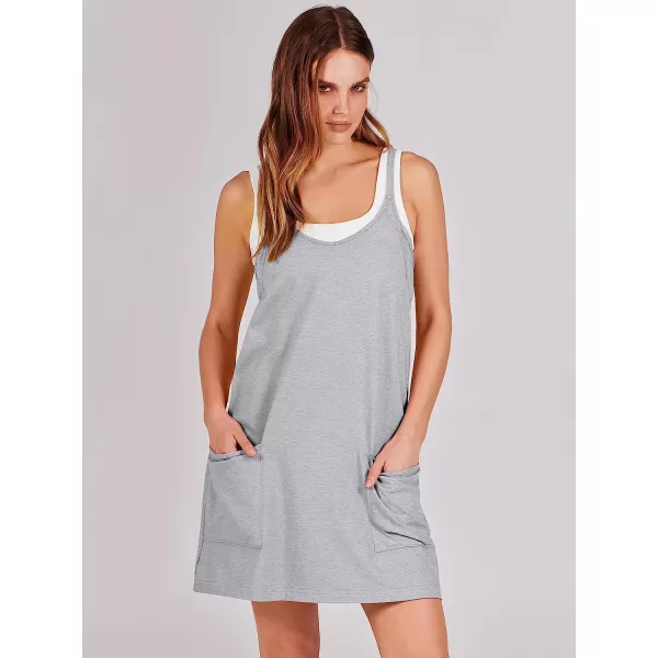 imageANRABESS Women 2023 Summer Sleeveless Mini Dress Casual Short Sundress Workout Tennis Athletic OnesieHeather Gray
