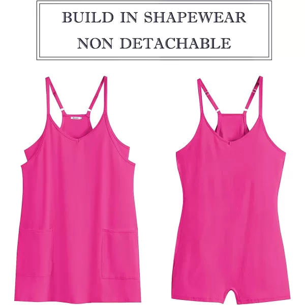imageANRABESS Women 2023 Summer Sleeveless Mini Dress Casual Short Sundress Workout Tennis Athletic OnesieHot Pink
