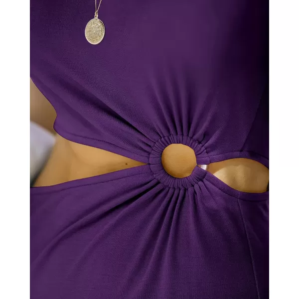 imageANRABESS Women 2023 Summer Sleeveless Padded Shoulder Cutout Sexy Bodycon Slit Maxi Formal DressPurple
