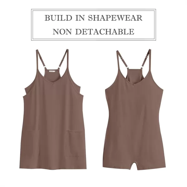 imageANRABESS Women 2024 Summer Sleeveless Mini Dress Casual Short Sundress Workout Tennis Athletic Onesie with Built in ShortsCoffee
