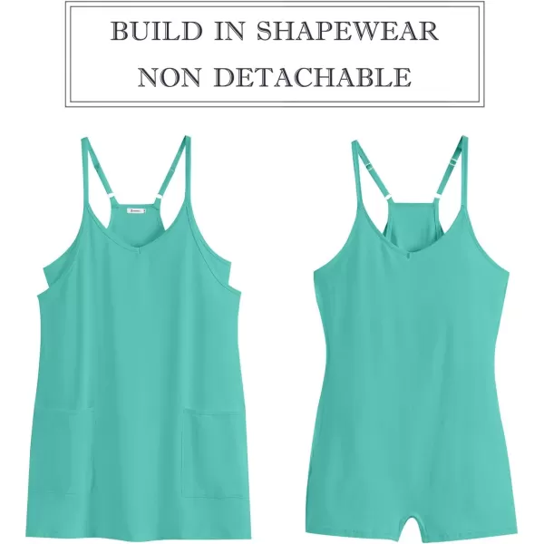 imageANRABESS Women 2024 Summer Sleeveless Mini Dress Casual Short Sundress Workout Tennis Athletic Onesie with Built in ShortsCyan
