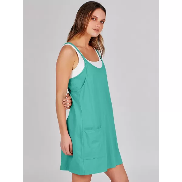 imageANRABESS Women 2024 Summer Sleeveless Mini Dress Casual Short Sundress Workout Tennis Athletic Onesie with Built in ShortsCyan