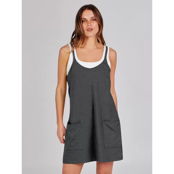 imageANRABESS Women 2024 Summer Sleeveless Mini Dress Casual Short Sundress Workout Tennis Athletic Onesie with Built in ShortsDeep Gray