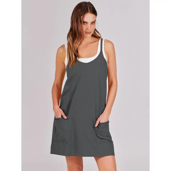 imageANRABESS Women 2024 Summer Sleeveless Mini Dress Casual Short Sundress Workout Tennis Athletic Onesie with Built in ShortsGray