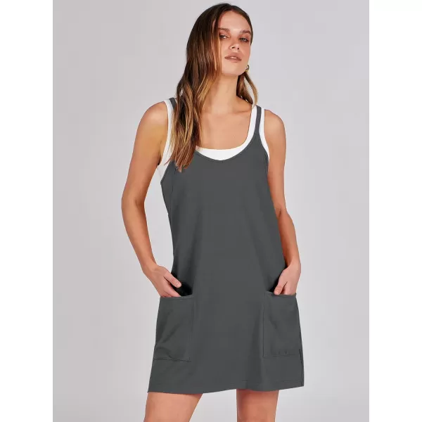 imageANRABESS Women 2024 Summer Sleeveless Mini Dress Casual Short Sundress Workout Tennis Athletic Onesie with Built in ShortsGray