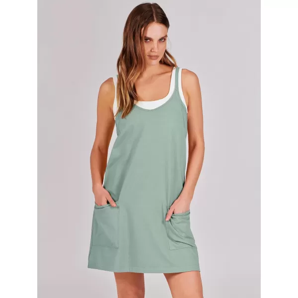 imageANRABESS Women 2024 Summer Sleeveless Mini Dress Casual Short Sundress Workout Tennis Athletic Onesie with Built in ShortsGray Blue