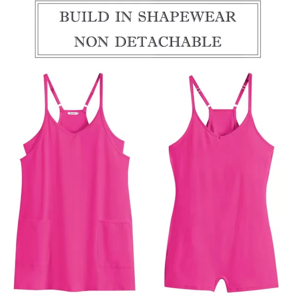 imageANRABESS Women 2024 Summer Sleeveless Mini Dress Casual Short Sundress Workout Tennis Athletic Onesie with Built in ShortsHot Pink