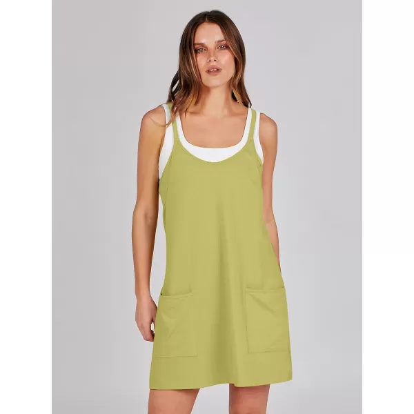 imageANRABESS Women 2024 Summer Sleeveless Mini Dress Casual Short Sundress Workout Tennis Athletic Onesie with Built in ShortsLight Green