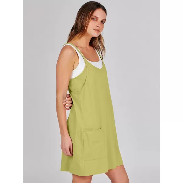imageANRABESS Women 2024 Summer Sleeveless Mini Dress Casual Short Sundress Workout Tennis Athletic Onesie with Built in ShortsLight Green
