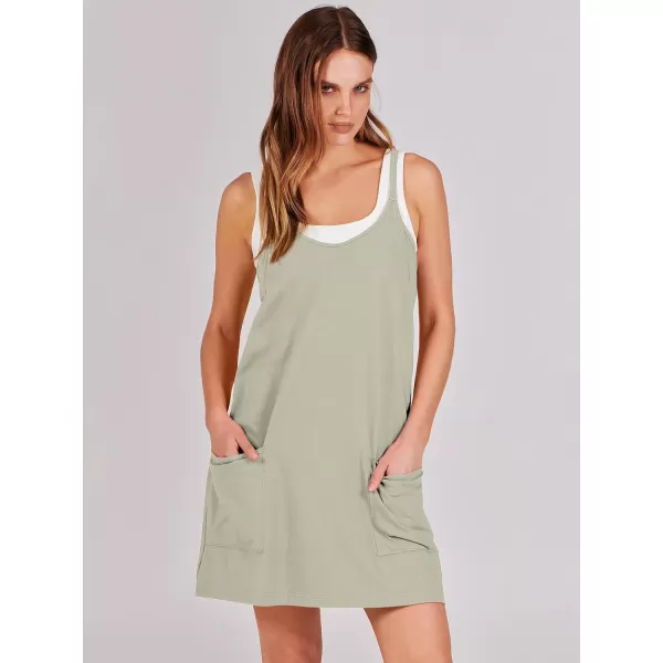 imageANRABESS Women 2024 Summer Sleeveless Mini Dress Casual Short Sundress Workout Tennis Athletic Onesie with Built in ShortsLight Grey