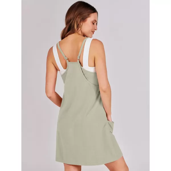 imageANRABESS Women 2024 Summer Sleeveless Mini Dress Casual Short Sundress Workout Tennis Athletic Onesie with Built in ShortsLight Grey