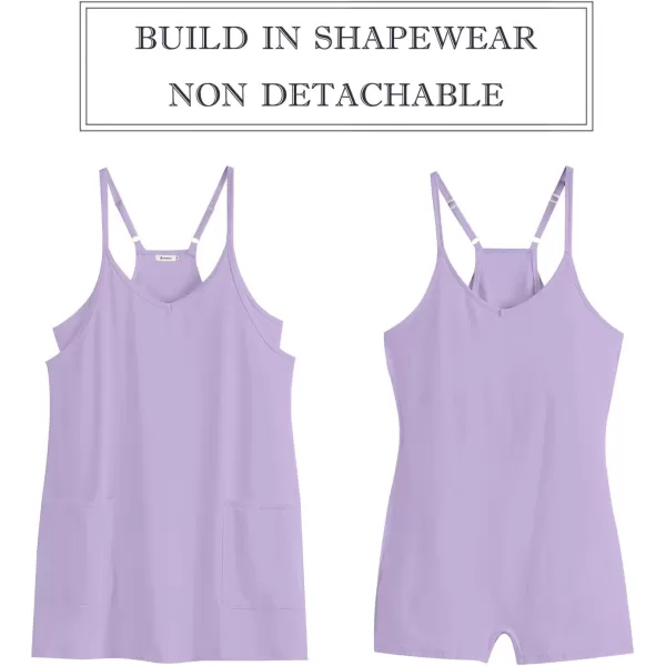 imageANRABESS Women 2024 Summer Sleeveless Mini Dress Casual Short Sundress Workout Tennis Athletic Onesie with Built in ShortsLight Purple