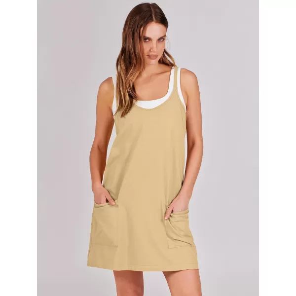 imageANRABESS Women 2024 Summer Sleeveless Mini Dress Casual Short Sundress Workout Tennis Athletic Onesie with Built in ShortsLight Yellow